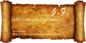 Járovics Fatima névjegykártya